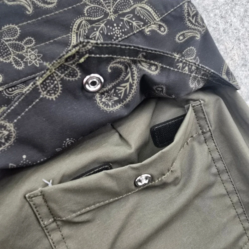 Howler Brothers Los Vaqueros Western Trunks Men 34 Green Paisley Board Shorts 8